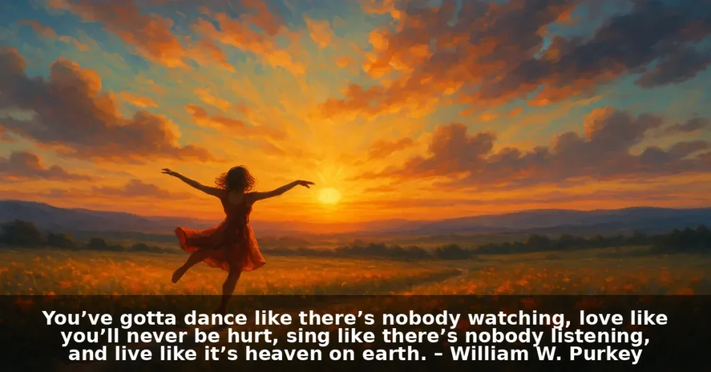 You’ve gotta dance like there’s nobody watching, love like you’ll never be hurt, sing like there’s nobody listening, and live like it’s heaven on earth cover image